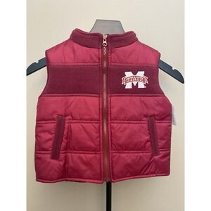 Mississippi State Bulldogs MSU Puffy Vest Maroon Toddlers Kids Size 3T